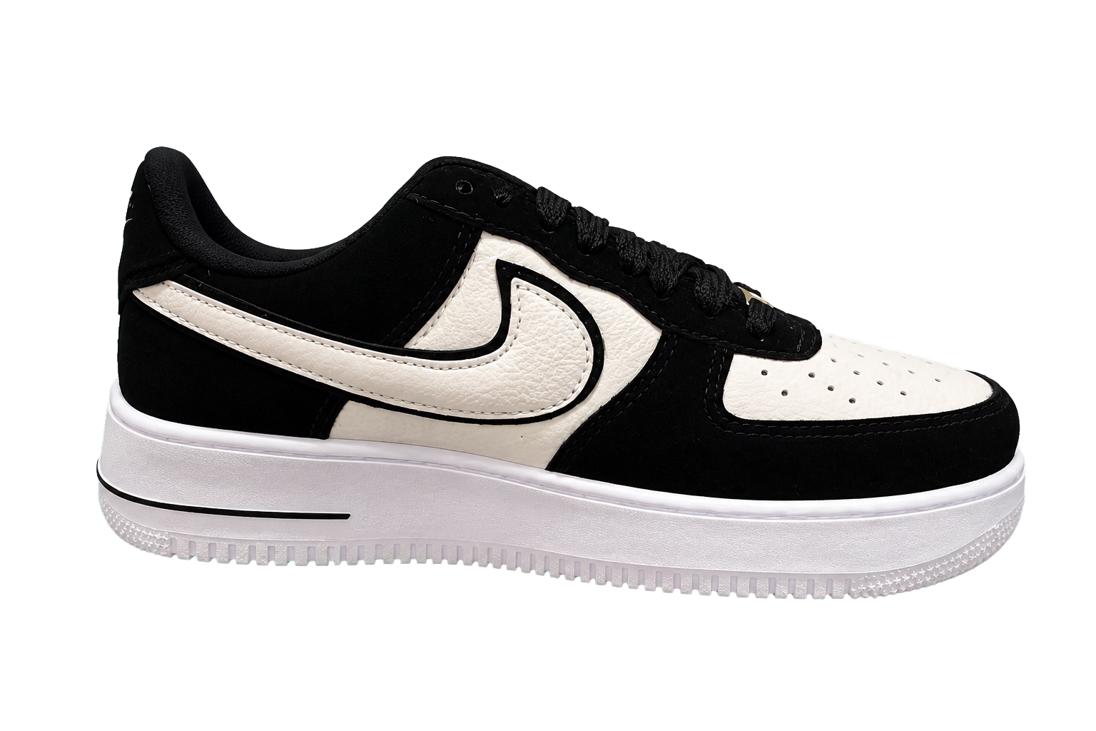 Nike Air Force 1 branco, preto e roxo